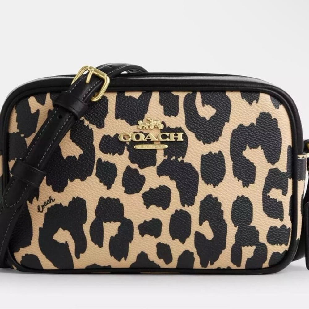 Mini Jamie Camera Bag With Leopard Print